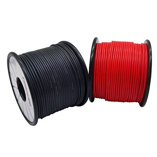 Tuofeng Cavo Elettrico Da 22 Awg [Filo Nero Da 61 Metri E Filo Rosso Da 61 Metri] Filo In Silicone Flessibile 22 Gauge Filo Di Rame Stagnato