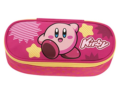 Kirby - Astuccio Scuola Ovale Organizzato, Con Divisori Interni E Passanti Elastici Porta Cancelleria - Astuccio Portapenne Bambino E Bambina Ideale P