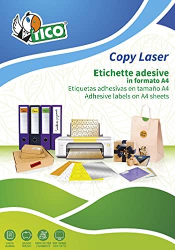 Tico Pg4-9444 Etichette Lucide Rettangolari, 100 Ff, 94 X 44, Bianco