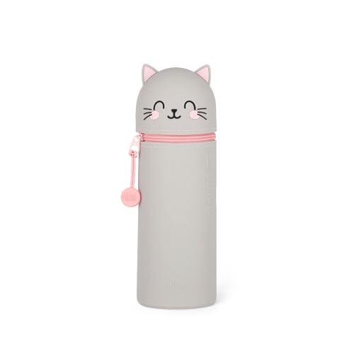 Legami - Kawaii Astuccio Scuola 2 In 1 In Morbido Silicone, Portapenne Da Tavolo, Chiusura Con Cerniera, Penne Pastelli Pennarelli, H 18.5 Cm