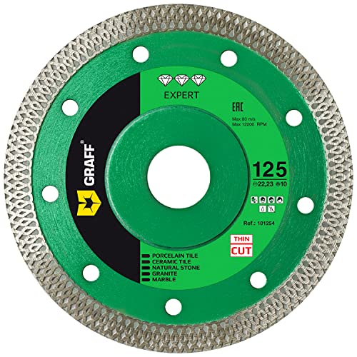 Graff Mola Diamantata In Gres Porcellanato Da 125 Mm Per Piastrelle Dure, Pietra Naturale, Super Sottile Per Smerigliatrice Angolare E Flessibile; Dis