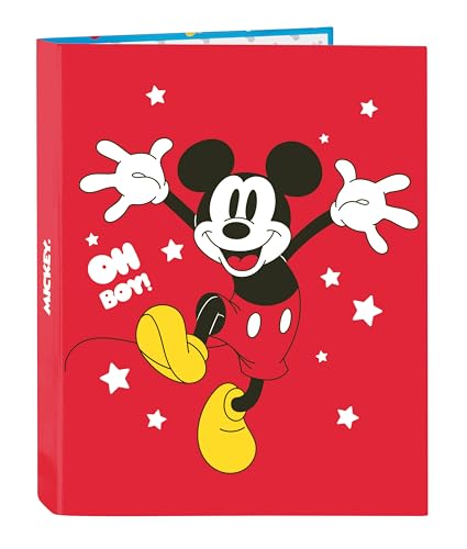 Safta Mickey Mouse Fantastic – Cartellina Con 4 Anelli, Ideale Per Bambini Di Diverse Età, Comoda E Versatile, Qualità E Resistenza, 26,5 X 33 Cm, Col
