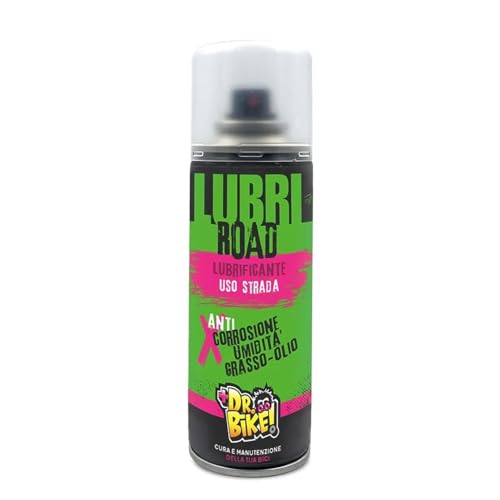 Dr. Bike Lubri Road 200Ml. Lubrificante Spray Uso Strada Road. Superlubrificante Per Parti Metalliche. Dissolve I Depositi Di Olii, Grassi. Barriera A