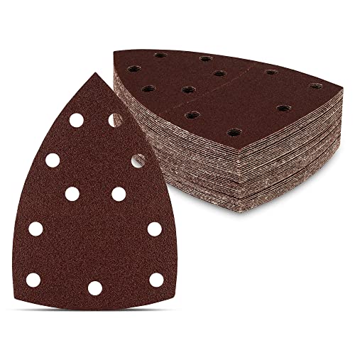 Triangoli Abrasivi Prio │ 50 Pezzi │ 11 Fori │ 105 X 152 Mm │ Grana 240 │ Per Levigatrici Multiple │ Fogli Abrasivi │ Abrasivi Triangolari │ Carta Abr