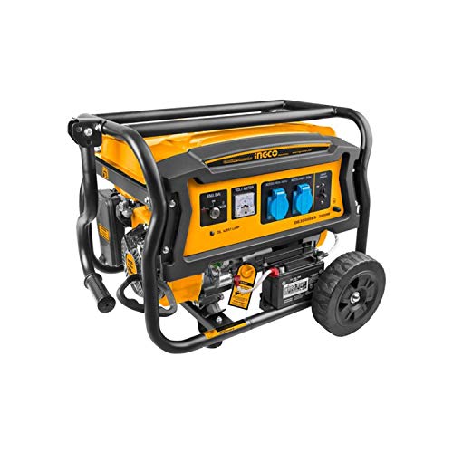 Ingco Ge35006Es Generatore Di Corrente A Benzina 3,5 Kw 4 Tempi 208 Cc Con Ruote