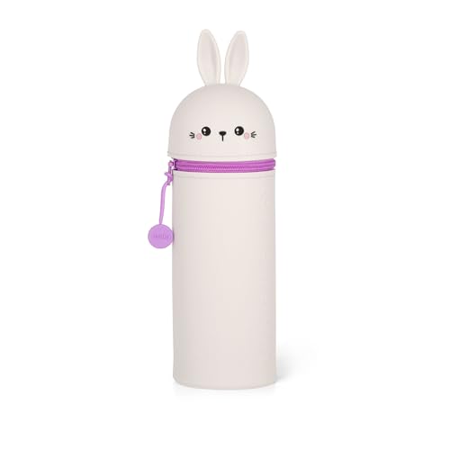 Legami - Astuccio 2 In 1 In Morbido Silicone - Kawaii, Astuccio Scuola A Forma Di Bunny, Portapenne Da Tavolo, Chiusura Con Cerniera, In Silicone, Ast