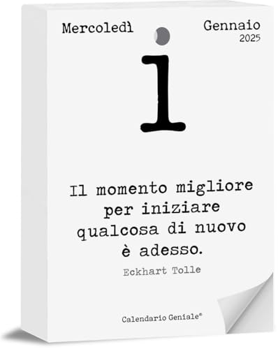 Calendario Geniale 2025. Il Primo E L’Originale. Idea Regalo Filosofico. Calendario Biologico Da Tavolo Con Scatola Regalo. Ogni Giorno Frasi Filosofi