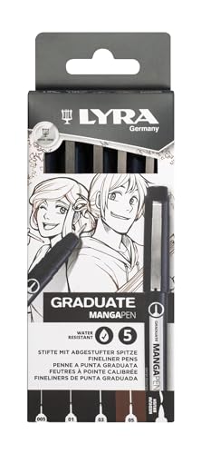 Lyra Graduate Mangapen (Fineliner Pen) 5 Pcs
