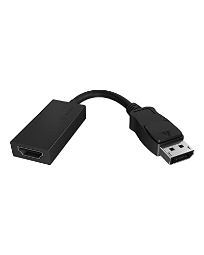 Icy Box Raidsonic Adattatore Da Displayport A Hdmi Con Cavo Corto, 4K Uhd 30 Hz, Dp 1.2