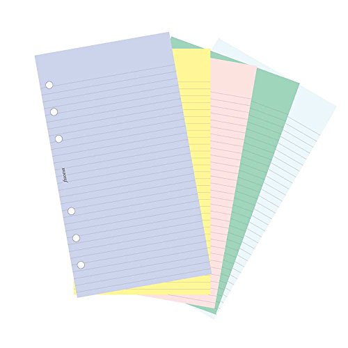 Filofax Papers 100 Plain And Ruled Notepaper, Multicolor Assortment Personal Size - Ff-130502