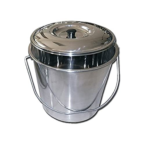 Gima 26577 Cestino Acciaio Inossidabile, Con Coperchio, 15 L, Confezi