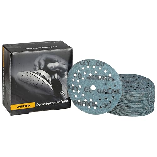 Mirka Galaxy Carta Abrasiva Epossidica 125Mm A Strappo Grana 60 Per La Levigatura Di Resina Epossidica, Legno, Epossidica, Rivertable 50 Pz. Dischi Ab