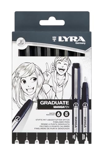 Lyra Graduate Mangapen (Fineliner Pen) 8 Pcs