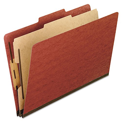 Pendaflex Cartelle Per Classificazione Cartellone, 1 Divisore, Chiusure Incorporate Da 5,1 Cm, Taglio A Linguetta 2/5, Formato Lettera, Rosso, Confezi