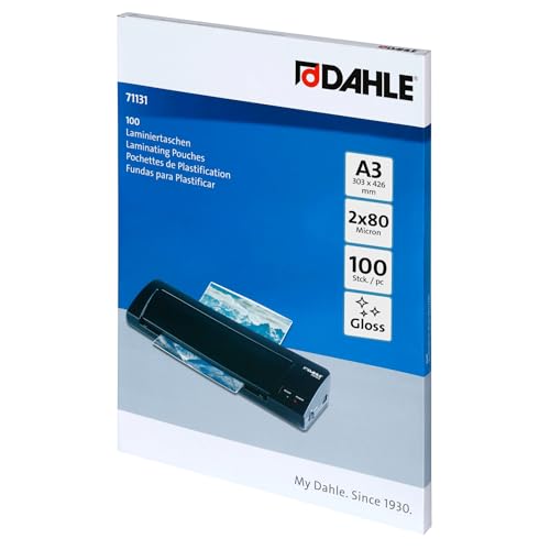 Dahle Bürotechnik Laminazione Pouch Din A3 Dahle 71131, 80 Micron, 303 X 426 A3 80 Micron