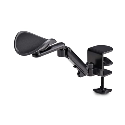 Startech.Com Adjustable Arm Rest For Office Desk, Ergonomic Arm/Elbow Support, 360-Degree Rotation, Clamp-On/No Drill Install