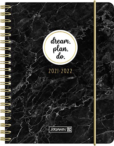 "Brunnen 1071855022 Wochenkalender/Schülerkalender 2021/2022""Marble""": 2 Seiten = 1 Woche, A6, Pp-Einband