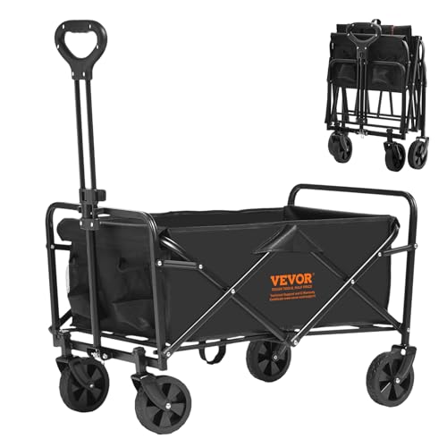 Vevor Carrello A Mano, Carrello Da Spiaggia Con Ruote Da 5 Pollici Per Tutti I Terreni, Carrello Pieghevole Robusto Con Capacità Di Carico Di 100 Kg E