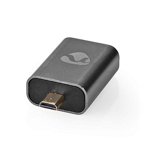 Adattatore Hdmit | Hdmit Maschio / Micro Connettore Hdmi T | Hdmi T Femmina / Uscita Hdmi T | Placcato Oro | Dritta | Alluminio | Grigio Canna Di Fuci