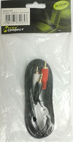 Microconnect 3.5Mm/2Xrca 1.5M Cavo Audio 1,5 M Nero, Rosso, Bianco