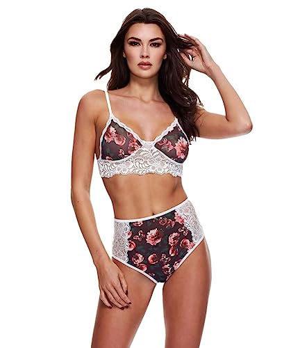 Baci - Grey Floral & Lace Bra Set S/M