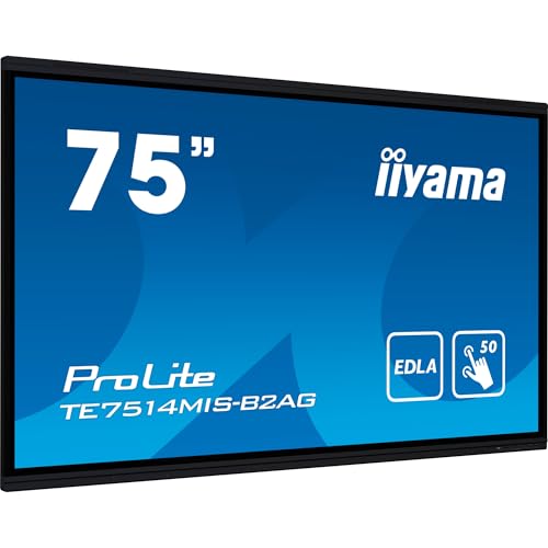 Iiyama Prolite Te7514Mis-B2Ag 189,3 Cm 75" Va Led Grande Formato Display 4K Uhd 50 Punti Touch Puretouch Ir+ Hdmi Dp Usb-C Usb3.0/2.0 Rs-232C Rj45 Hdm