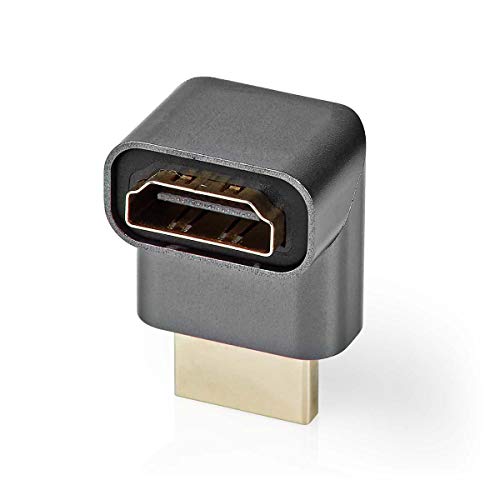 Adattatore Hdmit | Connettore Hdmi T / Hdmit Maschio | Hdmi T Femmina / Uscita Hdmi T | Placcato Oro | Angolari 270° | Alluminio | Grigio Canna Di Fuc