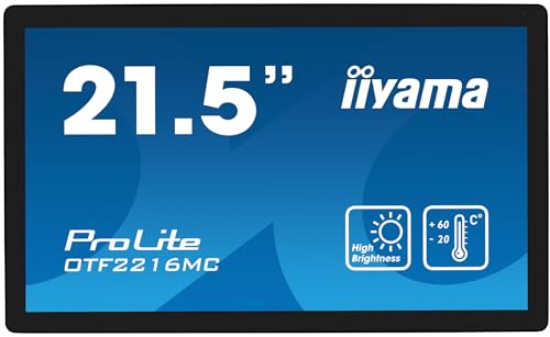 Iiyama Prolite Otf2216Mc-B1 - Monitor Led Va, 54,6 Cm, 22", Full Hd Semi-Outdoor Frame 10 Punti, Multitouch Capacitivo 935 Cd/M² Vga Hdmi Dp Rj45 Ip65