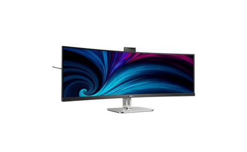 Philips 49B2U6903Ch - Monitor Curvo Dqhd Da 49 Pollici, Webcam, Microfono, Rj45, Regolabile In Altezza (5120X1440, Hdmi, Displayport, Usb-C, Hub Usb)