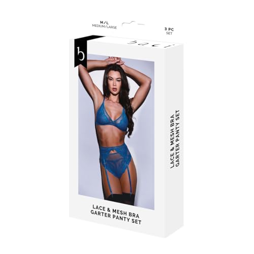 Baci Lingerie Set Lingerie Garter & Panty Blu (M/L)