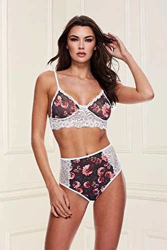 Baci - Grey Floral & Lace Bra Set M/L
