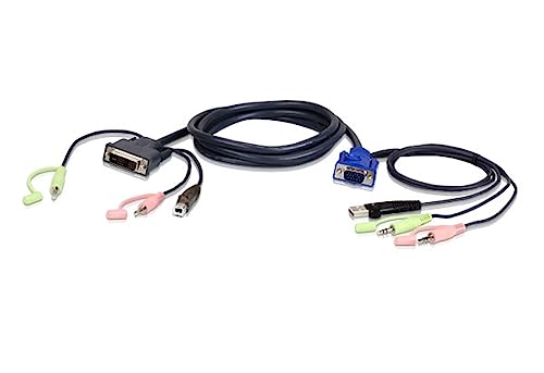 Aten Vga Usb To Dvi Kvm Cable 3M Cavo Per Tastiera, Video E Mouse