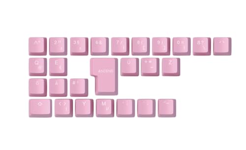 Glorious Gaming 26 Abs Doubleshot Keycaps V2 (Layout Tedesco) - Stampaggio A Iniezione Bicolore, Anti-Scolor., Simboli Trasparenti Per Rgb, Adatti All
