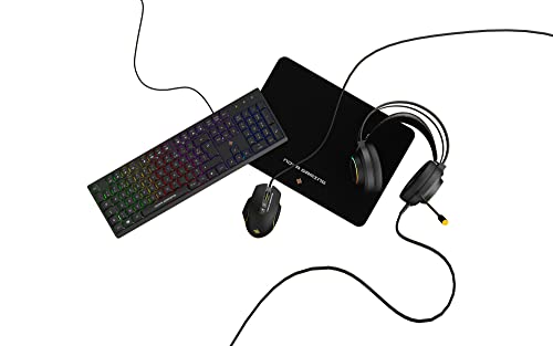 Nova Gaming Pack 4En1 Gamer (Clavier/Souris/Casque/Tapis) Mobility Lab Aquila Rgb (Nero)