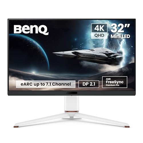 Benq Mobiuz Ex321Ux Monitor Da Gaming 32” 4K 1Ms A 144Hz Earc Dp2.1 Mini Led A 1152 Aree, Usb-C,Hdmi 2.1, 99% Di P3 E Adobe Rgb, Displayhdr 1000,Frees