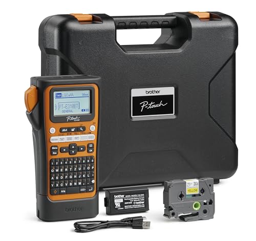 Brother P-Touch E310Btvp - Etichettatrice Professionale Per Nastri Tze Larghi 18 Mm E Tubi Termoretraibili Hse Larghi 11,2 Mm, Stampa A Trasferimento