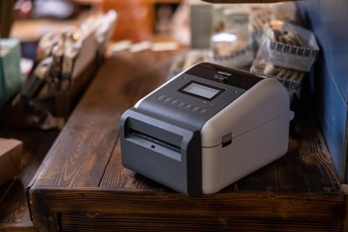 Brother Stampante Per Etichette Linerless Td-4550Dnwbfc Con 300 Dpi E 152 Mm/Sec. Larghezza Di Stampa 108 Mm, Interfaccia Usb, Lan, Wlan, Bluetooth E