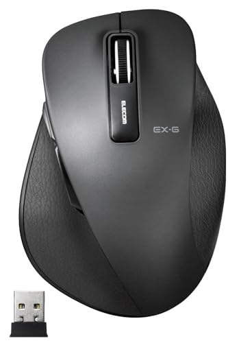 Elecom-Japan Brand-Wireless Extreme Ergonomic Design Mouse/Less-Noise/Blueled/Large Size / 5 Button/Black/M-Xgl10Dbsbk