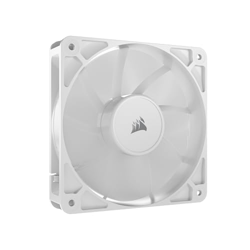 Corsair Rs120 120 Mm Pwm Ventola – Connessione A Margherita – Basso Rumore – Cuscinetto A Cupola Magnetica – Confezione Singola – Bianco