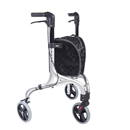 Nrs Healthcare Freestyle - Rollator A 3 Ruote, Ultra Leggero, 5 Kg, Colore Argento, P23063