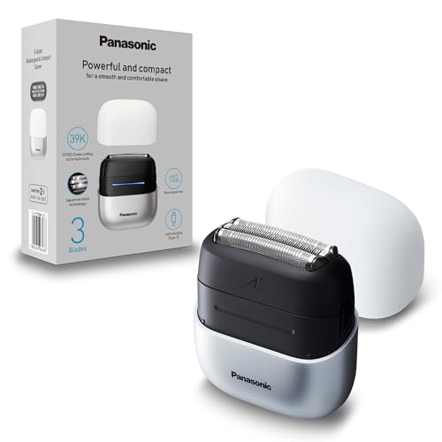 Panasonic Es-Acm3Bw503 Serie 700 Rasoio Compatto A 3 Lame, Rasoio Elettrico Wet & Dry Per Uomo, Sensore Per La Barba, Impermeabile Ipx7, Ricarica Usb-