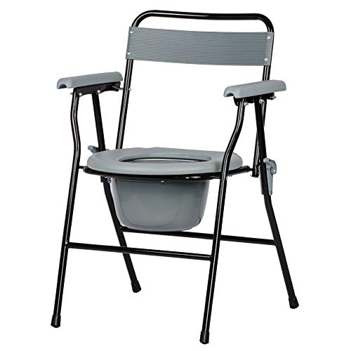 Nrs Healthcare - Comò Pieghevole Portatile, Antiscivolo, Medio, Grigio E Nero