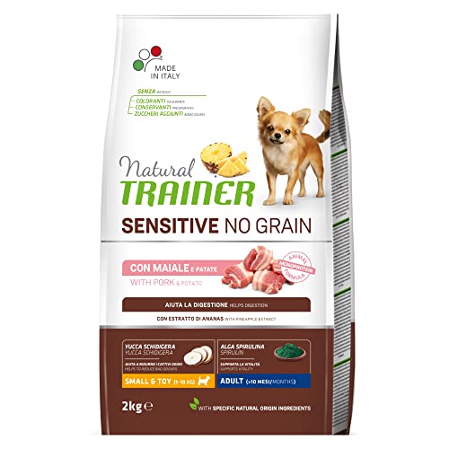 Natural Trainer Sensitive No Grain Cibo Per Cani Small&Toy Con Maiale E Patate- 2Kg