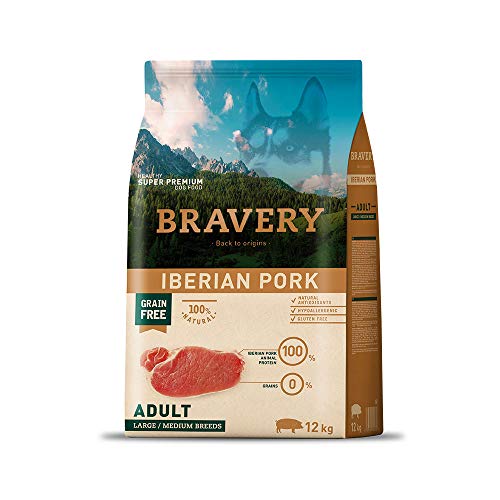 Bravery Crocchette Di Suino Iberico - Cane Adulto - Taglia M/L 12 Kg