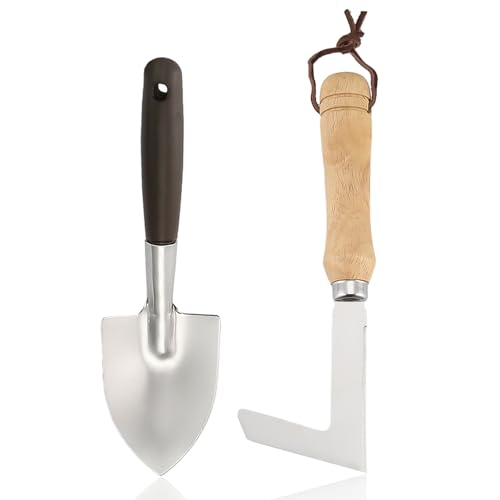 Memofynd 1 Falciatrice Per Erbacce Con 1 Pala In Acciaio Inox, Falciatrice Per Erbacce Portatile, Strumento Manuale Per Diserbanti, A Forma Di L, Adat