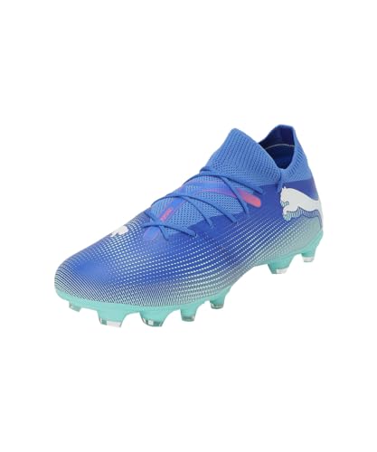 Puma Future 7 Match Fg/Ag, Soccer Shoe Unisex - Adulto, Bluemazing Puma White Electric Peppermint, 44 Eu