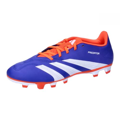 Adidas Predator Club Football Boots Flexible Ground, Scarpe Da Calcio Per Terreni Compatti Unisex-Adulto, Lucid Blue/Cloud White/Solar Red, 44 Eu