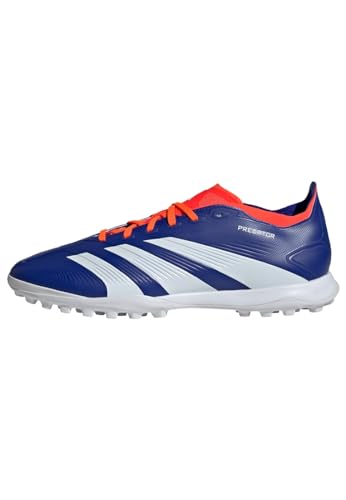 Adidas Predator League Football Boots Turf, Scarpe Da Calcio Per Erba Sintetica Unisex-Adulto, Lucid Blue/Cloud White/Solar Red, 40 Eu
