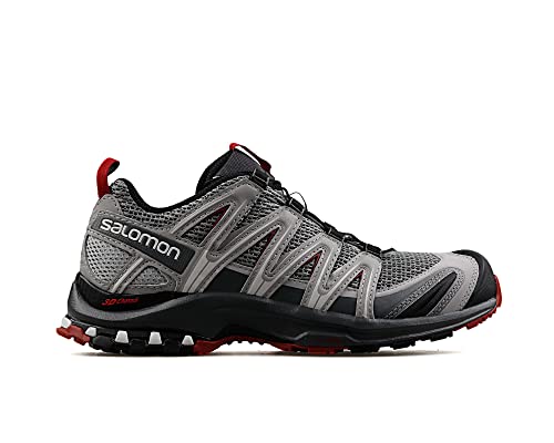 Salomon Xa Pro 3D Scarpe Da Trail Running E Escursionismo Da Uomo, Stabilità, Aderenza, Protezione A Lungo Termine, Monument/Ebony/Red Dahlia, 42 2/3