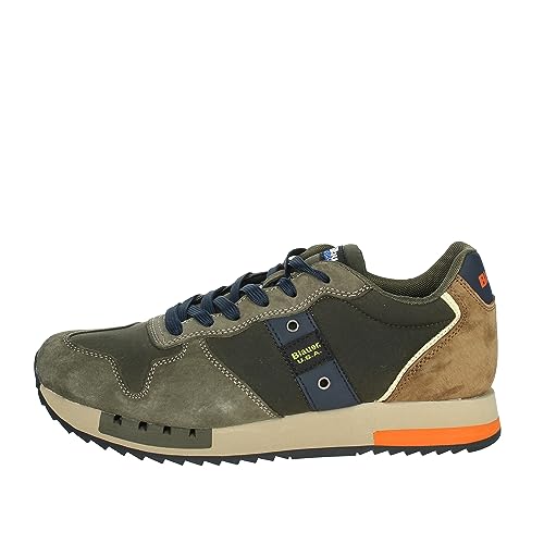 Blauer Usa F3Queens01 Military Brown Sneakers Sportive Per Uomo In Nabuk E Tessuto Tecnico (Taglia 40)